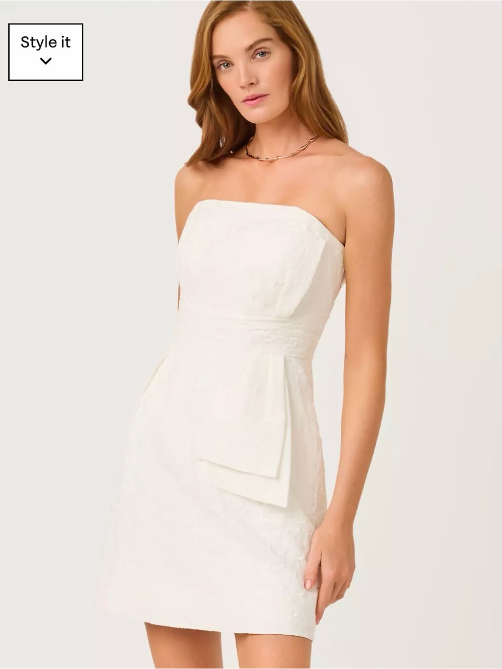Lilly Pulitzer Strapless White Mini Dress With Front Layered Detail